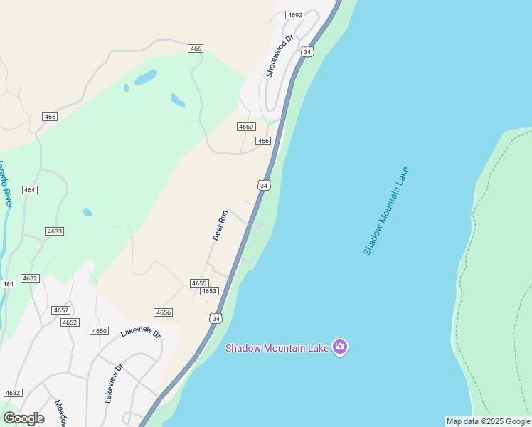map of restaurants, bars, coffee shops, grocery stores, and more near 13212 U.S. 34 in Grand Lake