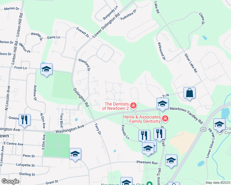 map of restaurants, bars, coffee shops, grocery stores, and more near 10 Colchester Place in Newtown