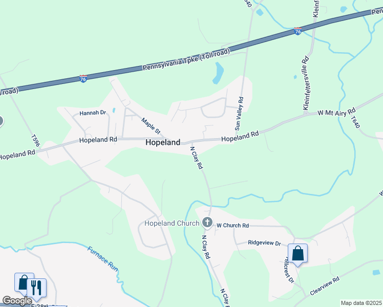 map of restaurants, bars, coffee shops, grocery stores, and more near 480 North Clay Road in Lititz