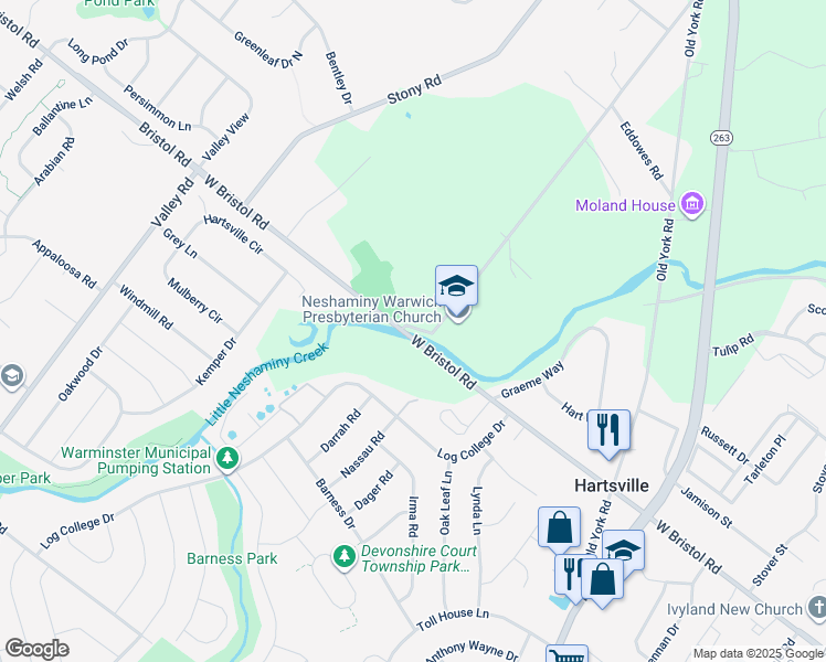 map of restaurants, bars, coffee shops, grocery stores, and more near 1421 West Bristol Road in Hartsville