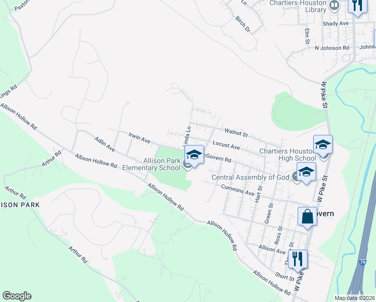 map of restaurants, bars, coffee shops, grocery stores, and more near 988 McGovern Road in Houston