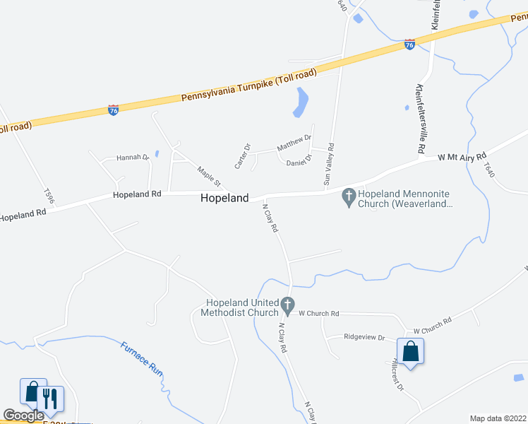 map of restaurants, bars, coffee shops, grocery stores, and more near 480 North Clay Road in Lititz