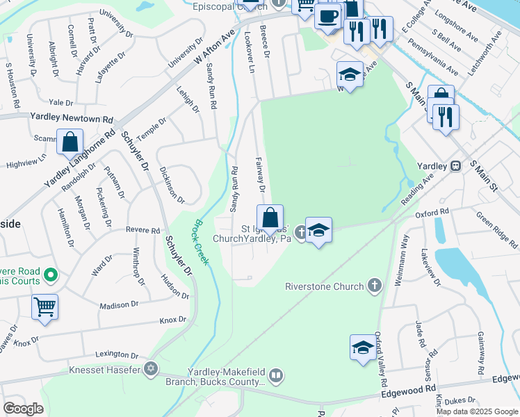 map of restaurants, bars, coffee shops, grocery stores, and more near 46 Fairway Drive in Morrisville
