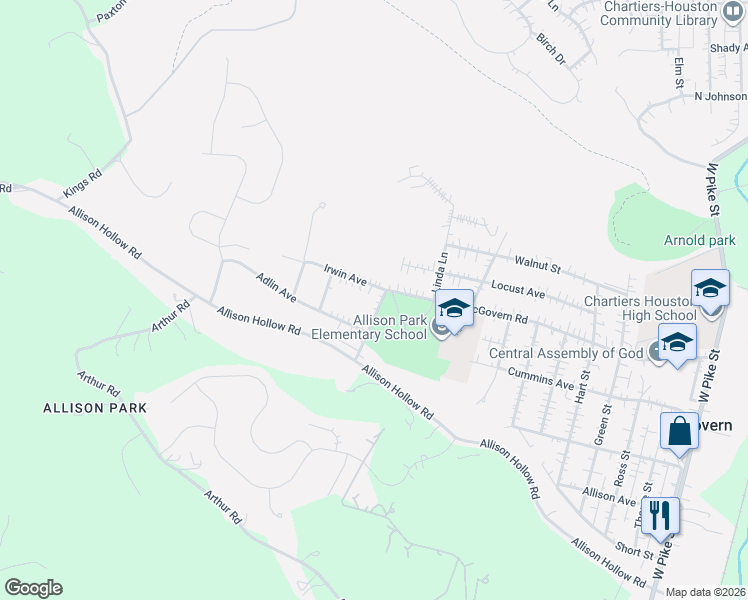 map of restaurants, bars, coffee shops, grocery stores, and more near 1108 McGovern Road in Houston
