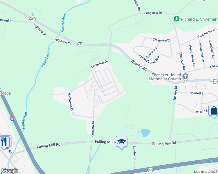 map of restaurants, bars, coffee shops, grocery stores, and more near 119 Andrew Drive in Middletown