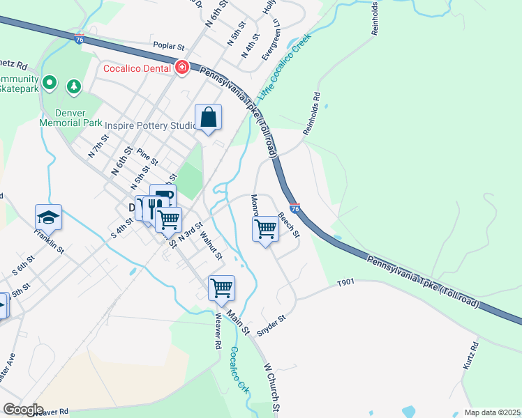 map of restaurants, bars, coffee shops, grocery stores, and more near 163 Monroe Street in Denver