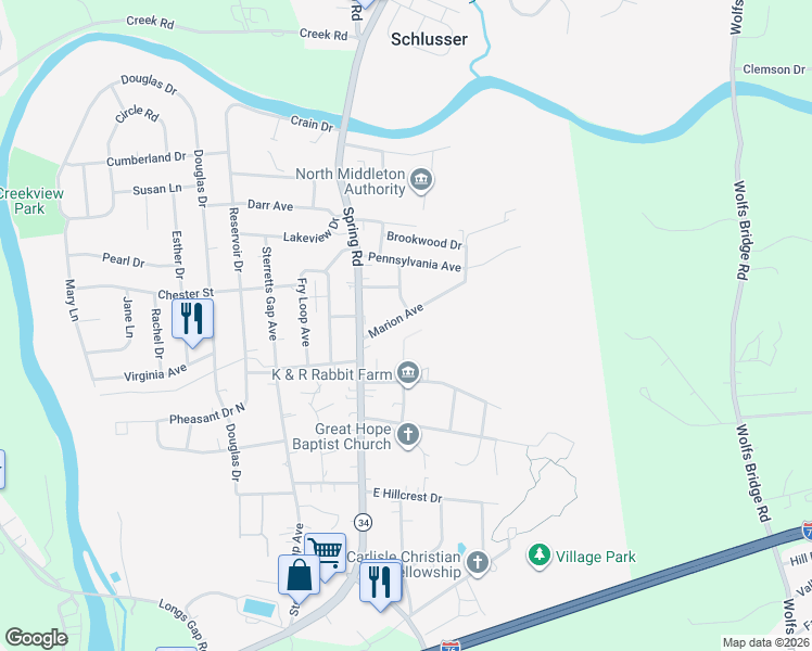 map of restaurants, bars, coffee shops, grocery stores, and more near 200 A Marion Avenue in Carlisle