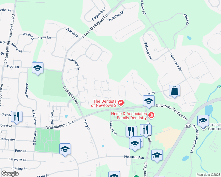 map of restaurants, bars, coffee shops, grocery stores, and more near 15 Colchester Place in Newtown