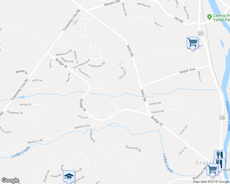 map of restaurants, bars, coffee shops, grocery stores, and more near 631 Bridge Street in Collegeville