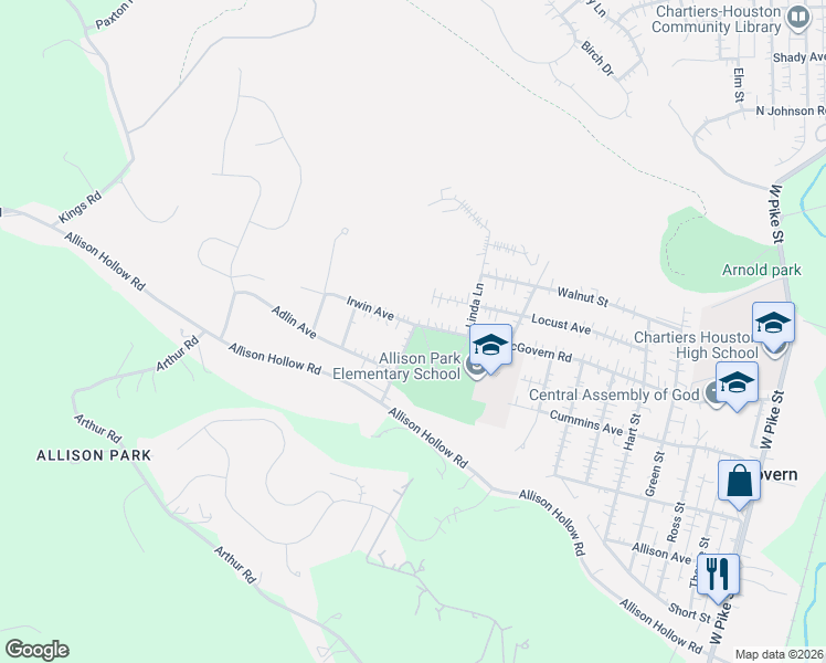 map of restaurants, bars, coffee shops, grocery stores, and more near 1108 McGovern Road in Houston