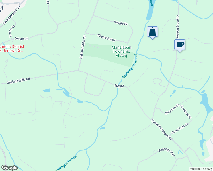 map of restaurants, bars, coffee shops, grocery stores, and more near 23 Tall Woods Drive in Manalapan Township
