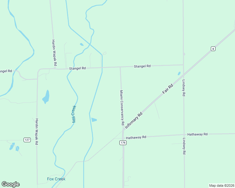 map of restaurants, bars, coffee shops, grocery stores, and more near 2341 Miami Conservancy Road in Sidney