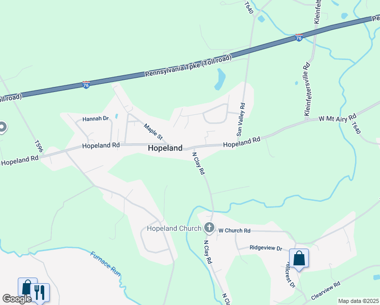 map of restaurants, bars, coffee shops, grocery stores, and more near 480 North Clay Road in Lititz