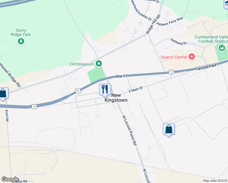 map of restaurants, bars, coffee shops, grocery stores, and more near 336 North Locust Point Road in Mechanicsburg