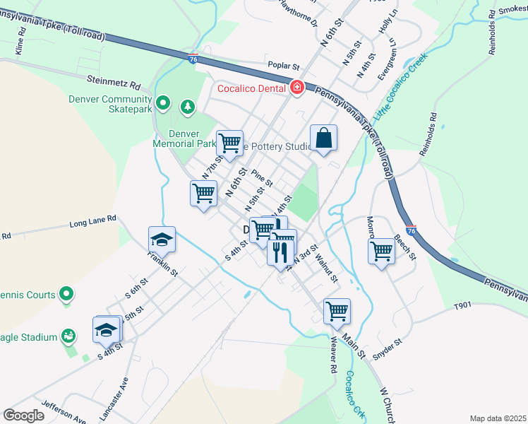 map of restaurants, bars, coffee shops, grocery stores, and more near 420 Walnut Street in Denver
