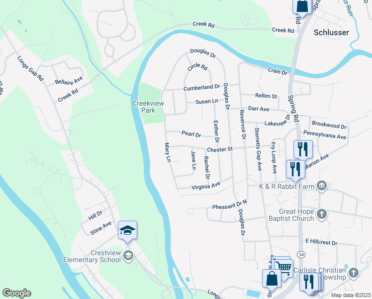 map of restaurants, bars, coffee shops, grocery stores, and more near 144 Chester Street in Carlisle