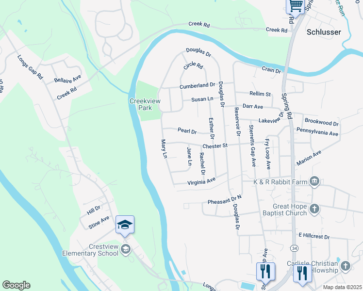 map of restaurants, bars, coffee shops, grocery stores, and more near 144 Chester Street in Carlisle