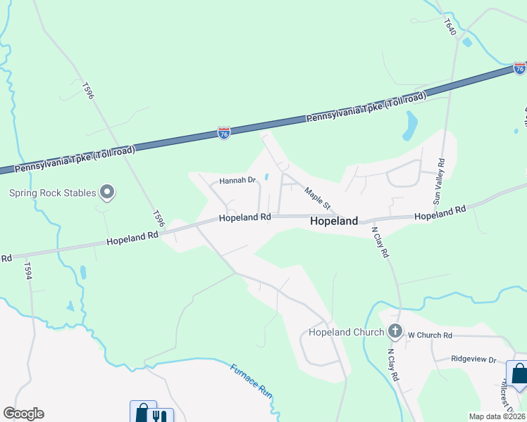 map of restaurants, bars, coffee shops, grocery stores, and more near 975 Maple Street in Lititz