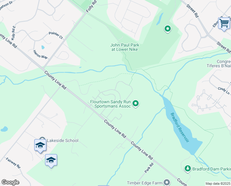map of restaurants, bars, coffee shops, grocery stores, and more near 355 Cedar Waxwing Drive in Warrington