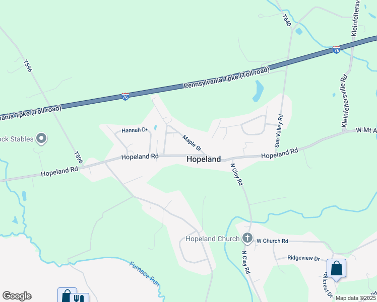 map of restaurants, bars, coffee shops, grocery stores, and more near 716 Maple Street in Lititz
