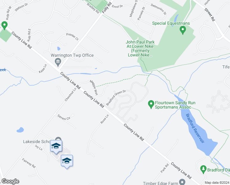 map of restaurants, bars, coffee shops, grocery stores, and more near Songbird Court in Chalfont