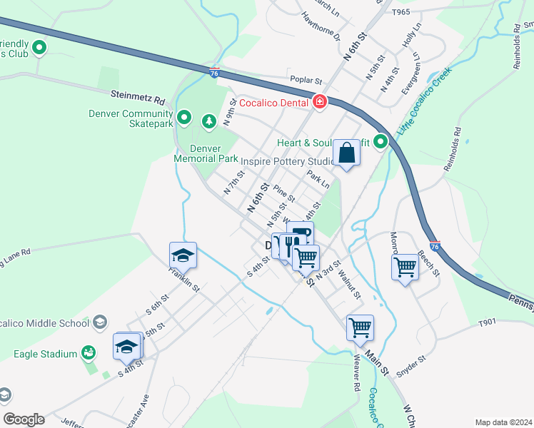 map of restaurants, bars, coffee shops, grocery stores, and more near 514 Walnut Street in Denver