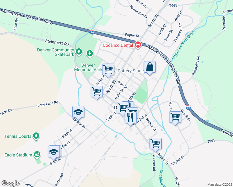 map of restaurants, bars, coffee shops, grocery stores, and more near 510 Walnut Street in Denver