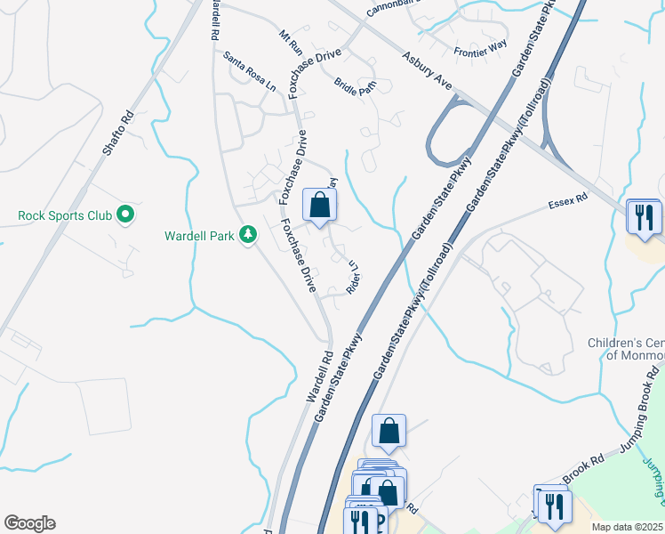 map of restaurants, bars, coffee shops, grocery stores, and more near 8 Shire Place in Tinton Falls
