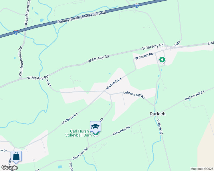 map of restaurants, bars, coffee shops, grocery stores, and more near 295 West Church Road in Ephrata