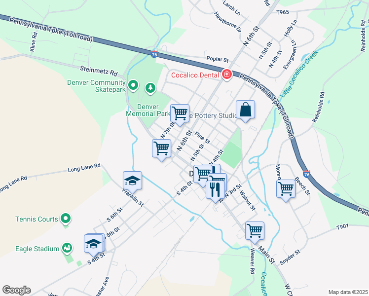 map of restaurants, bars, coffee shops, grocery stores, and more near 532 Walnut St in Denver