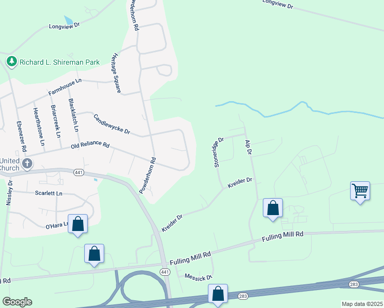 map of restaurants, bars, coffee shops, grocery stores, and more near 1332 Spring House Road in Middletown