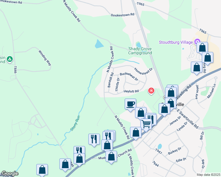 map of restaurants, bars, coffee shops, grocery stores, and more near 3 Barnhill Road in Denver