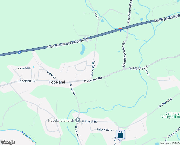 map of restaurants, bars, coffee shops, grocery stores, and more near 525 Hopeland Road in Stevens