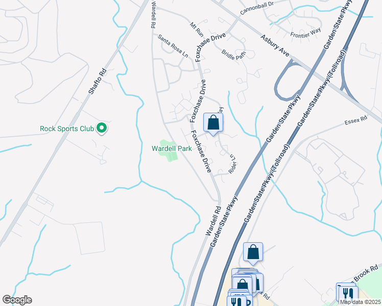 map of restaurants, bars, coffee shops, grocery stores, and more near 250 Wardell Road in Tinton Falls