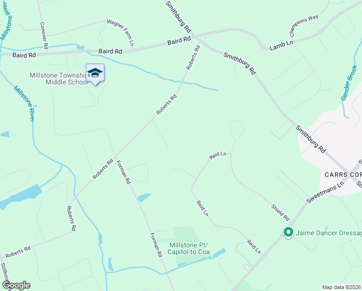 map of restaurants, bars, coffee shops, grocery stores, and more near 19 Roberts Road in Millstone