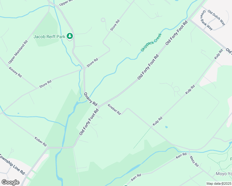 map of restaurants, bars, coffee shops, grocery stores, and more near 2160 Old Forty Foot Road in Harleysville
