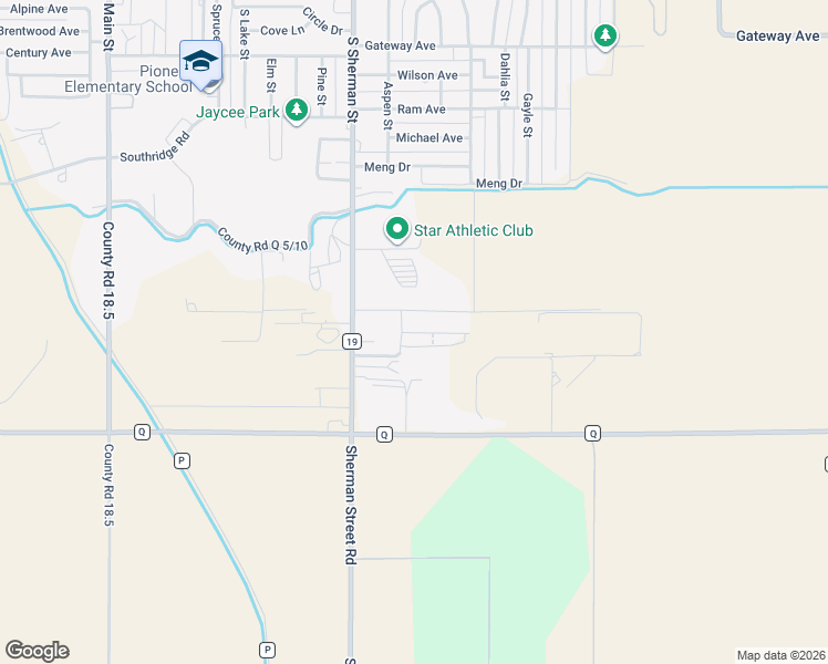 map of restaurants, bars, coffee shops, grocery stores, and more near 16104 County Road 19 in Fort Morgan