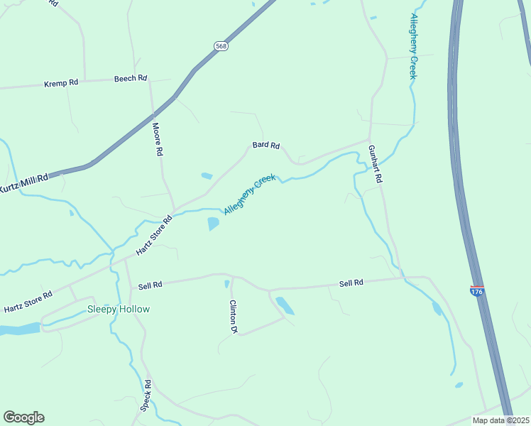 map of restaurants, bars, coffee shops, grocery stores, and more near 178 Bard Road in Mohnton