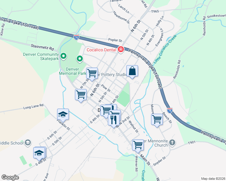 map of restaurants, bars, coffee shops, grocery stores, and more near 423 Spruce Street in Denver