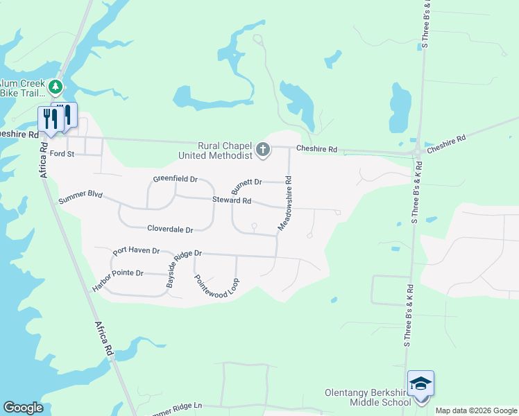 map of restaurants, bars, coffee shops, grocery stores, and more near 5844 Steward Road in Galena
