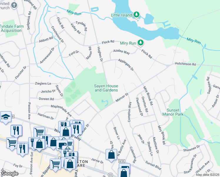 map of restaurants, bars, coffee shops, grocery stores, and more near 90 Hughes Drive in Hamilton Township
