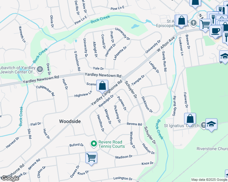 map of restaurants, bars, coffee shops, grocery stores, and more near 980 Randolph Drive in Morrisville