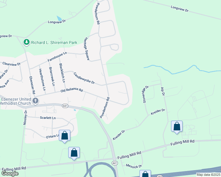 map of restaurants, bars, coffee shops, grocery stores, and more near 1841 Powderhorn Road in Middletown