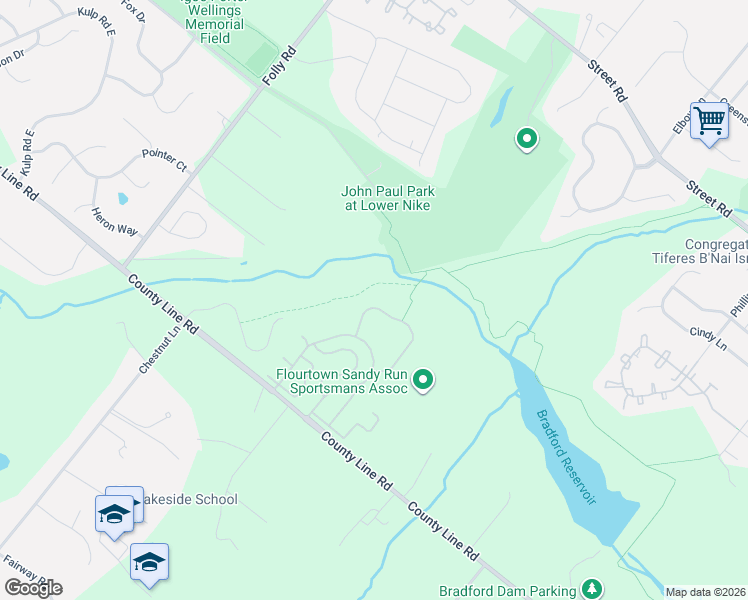 map of restaurants, bars, coffee shops, grocery stores, and more near 569 Mockingbird Way in Warrington