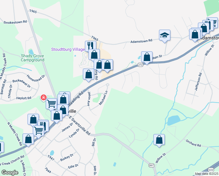 map of restaurants, bars, coffee shops, grocery stores, and more near 45 Michael Lane in Denver