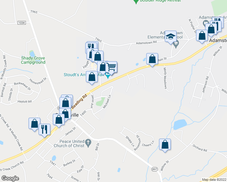 map of restaurants, bars, coffee shops, grocery stores, and more near 45 Michael Lane in Denver