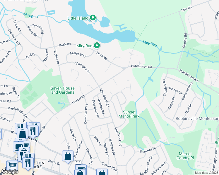 map of restaurants, bars, coffee shops, grocery stores, and more near 10 Cadillac Court in Hamilton Township