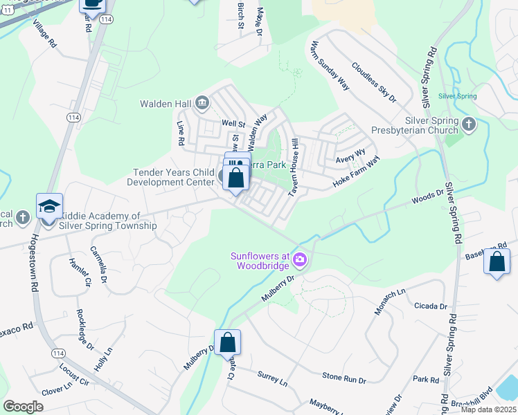 map of restaurants, bars, coffee shops, grocery stores, and more near 19 Summer Lane in Mechanicsburg
