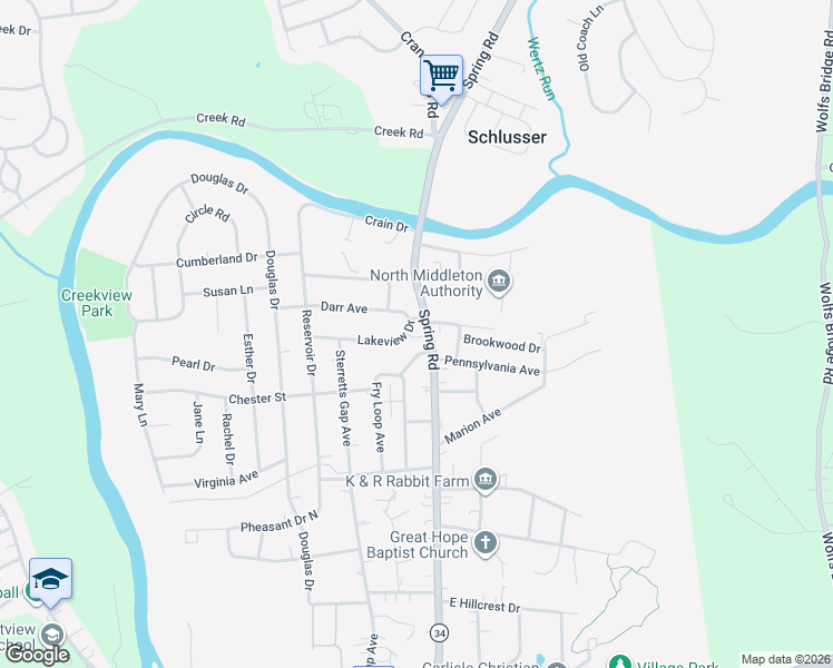 map of restaurants, bars, coffee shops, grocery stores, and more near 111 Lakeview Drive in Carlisle