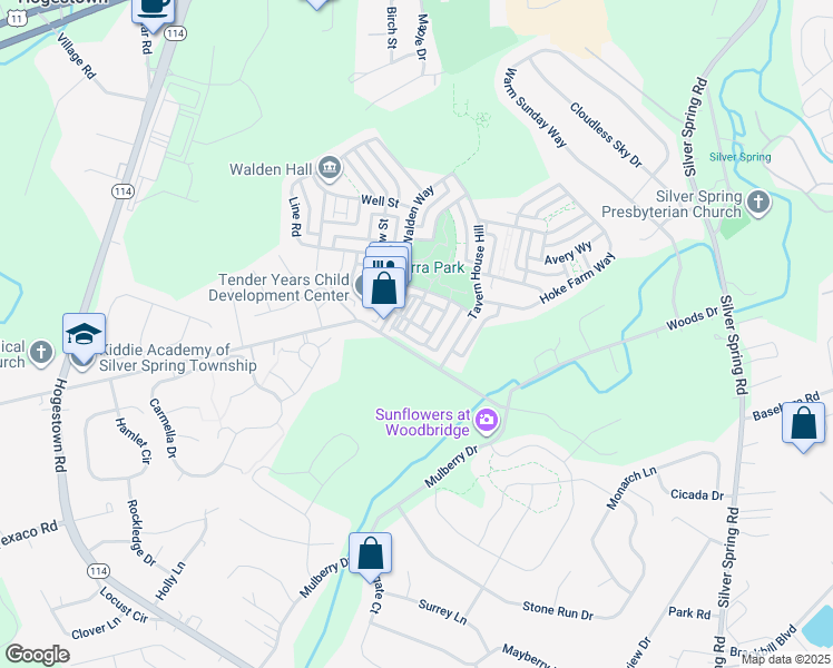 map of restaurants, bars, coffee shops, grocery stores, and more near 19 Summer Lane in Mechanicsburg